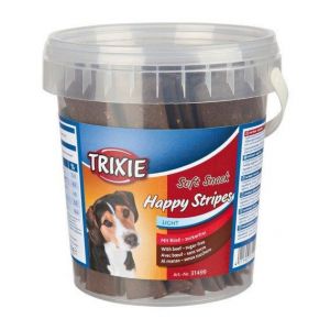 Soft Snack Happy Stripes - hovězí pásky, kyblík 500 g siera.cz